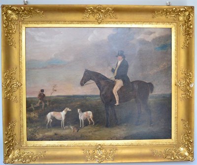 Lot 1173 - William Smith (fl.1813-1859) Richard Taylor and his hunter, beside two greyhounds and a dead...