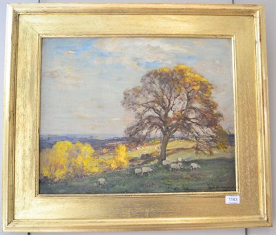 Lot 1193 - Owen Bowen ROI, PRCamA (1873-1967) ";Autumn";, signed and dated (19)21, oil on board, 41.5cm by...