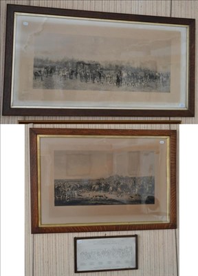 Lot 1211 - ~ W.H Simmons after A. Martini ";The Bedale Hunt";, a black and white engraving, together with...