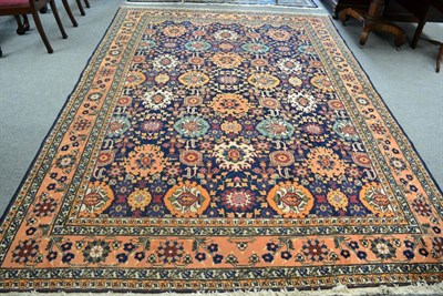 Lot 1253 - Tabriz carpet, Persian Azerbaijan, the indigo field with an allover design of large stylised...