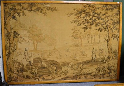 Lot 1262 - A large Belgian tapestry panel in an oak frame