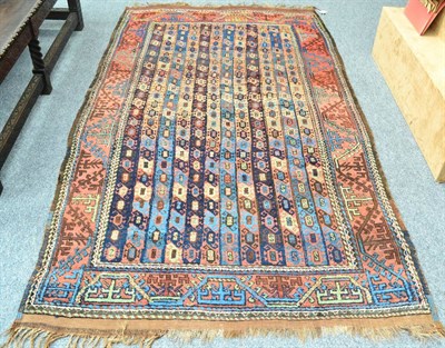 Lot 1275 - Kurdish rug, Persian Kurdistan, the field with narrow columns containing boteh enclosed by...