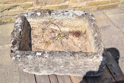 Lot 1287 - A stone garden trough, 83cm wide