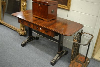 Lot 1308 - A George IV mahogany and satinwood banded sofa table