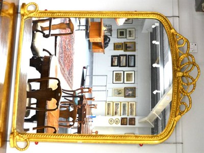 Lot 1320 - A 19th century gilt framed mirror with rope twist surmount