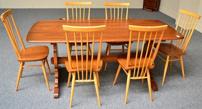 Lot 1321 - An Ercol suite comprising six Ercol chairs, an Ercol sideboard and an Ercol table