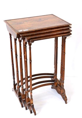 Lot 1338 - A set of Regency rosewood quartetto tables