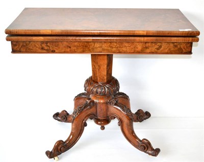 Lot 1340 - A Victorian burr walnut card table