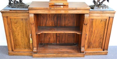 Lot 1354 - * A Regency rosewood break fronted dwarf bookcase