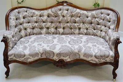 Lot 1369 - A Victorian button-upholstered sofa with mahogany frame