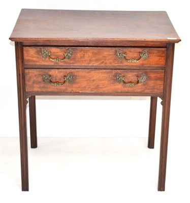 Lot 1385 - A George III mahogany two drawer side table