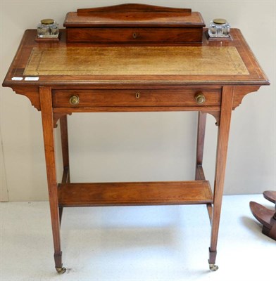 Lot 1391 - A late Victorian rosewood inlaid writing desk