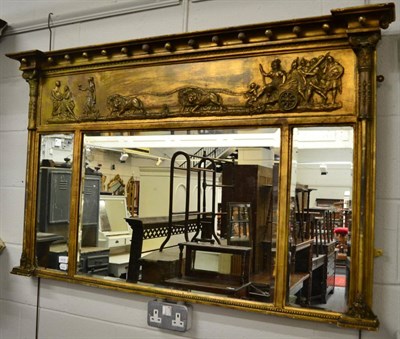 Lot 1416 - A 19th century overmantel mirror