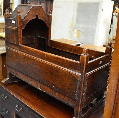 Lot 1459 - An 18th century fruitwood child's crib