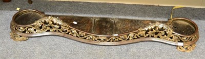 Lot 1475 - A Victorian steel serpentine fronted fire curb, 150cm wide