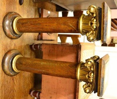 Lot 1487 - A pair of architectural wood columns, height 65cm