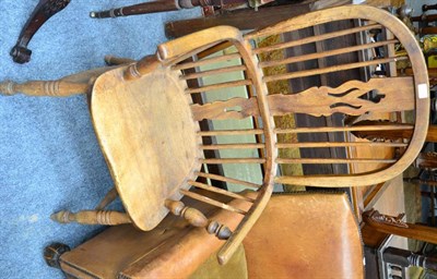 Lot 1519 - + A 19th century elm and ash Windsor armchair