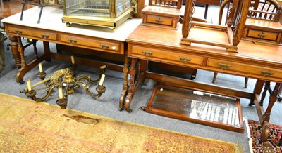 Lot 1530 - # A Victorian pine marble top washstand and matching dressing table