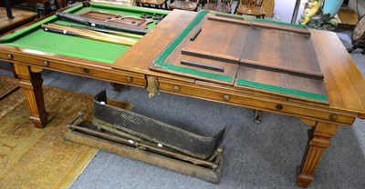 Lot 1539 - A Riley slate bed snooker/dining table, with snooker cues and scoreboard