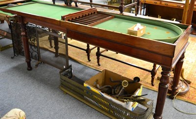 Lot 1557 - A 19th century mahogany billiards table, with hinged lid enclosing a green baize interior,...