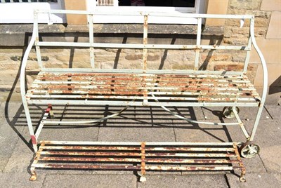 Lot 1592 - A Victorian wrought metal croquet lawn bench