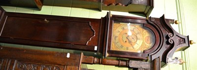 Lot 1608 - An eight day longcase clock, pagoda top case, 12-inch arched brass dial, matted centre with seconds