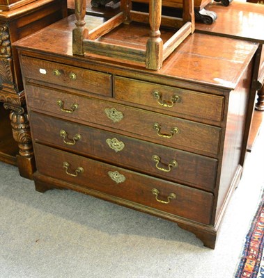 Lot 1620 - An 18th century oak and pine lined five drawer straight fronted chest of drawers