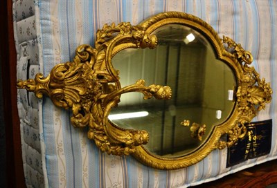 Lot 1640 - A French giltwood and gesso Girandole mirror, circa 1870