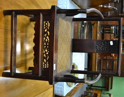 Lot 1650 - A Chinese child's chair with cane work seat