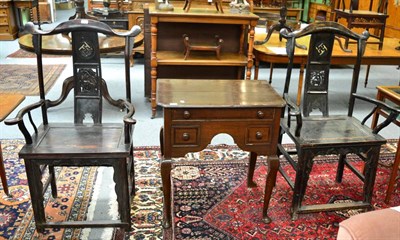 Lot 1655 - A pair of Chinese open armchairs, with boarded seats