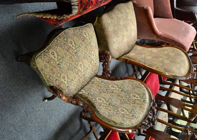 Lot 1669 - # A Victorian walnut armchair and a similar high back chair