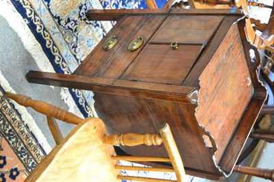 Lot 1681 - * A George III mahogany tray top commode