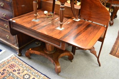 Lot 1684 - A William IV rosewood sofa table, with column supports