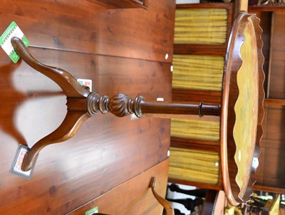 Lot 1689 - A mahogany and floral marquetry inlaid tripod table with gallery top