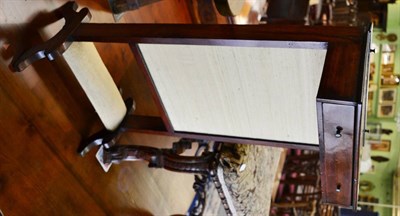 Lot 1692 - * A 19th century mahogany fire screen with single frieze drawer