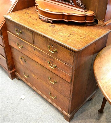 Lot 1705 - An 18th century oak straight fronted chest of drawers