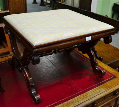 Lot 1711 - * A Victorian rosewood X-framed dressing stool with drop in seat