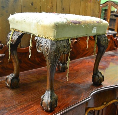 Lot 1719 - A George III style carved mahogany dressing table stool