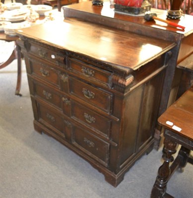 Lot 1744 - ~ A late 17th century English joined oak four drawer chest