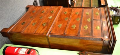 Lot 1747 - A George III mahogany and oak lined chest on chest, circa 1800, the bold cornice above a...