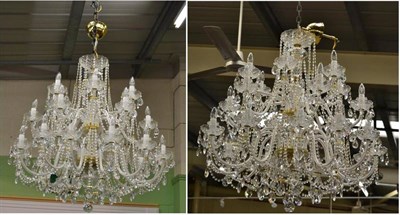 Lot 1775 - An Impressive pair of cut glass pair of chandeliers