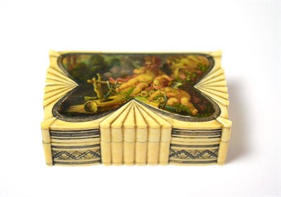 Lot 20 - A 19th century painted ivory snuff box