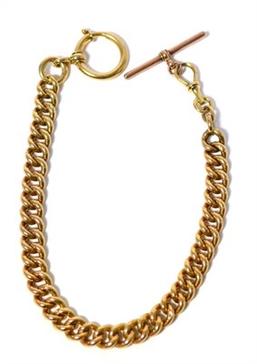 Lot 59 - A 9ct gold Albert style chain, the hollow links with a jumbo bolt ring at one end and a swivel...