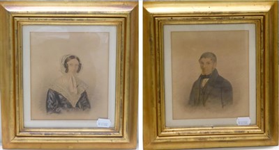 Lot 110 - * Heaton (mid 19th century) Portrait of a gentleman, head and shoulders, Portrait of a lady,...