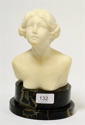 Lot 132 - An alabaster bust of a lady on a grey socle signed Jassner, 4865 W.4, 23cm high