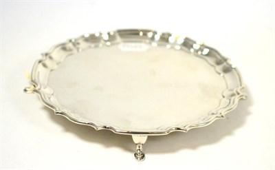 Lot 157 - ^A shaped circular silver salver, B B S Ltd, Birmingham, 1932