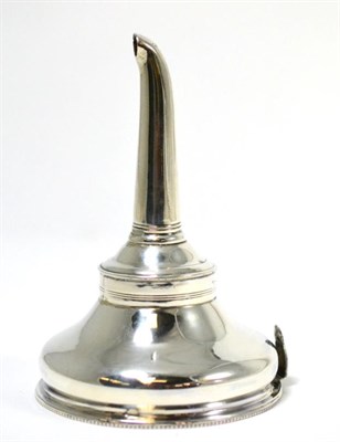 Lot 180 - ^A George III silver wine funnel, J W, London, circa 1800