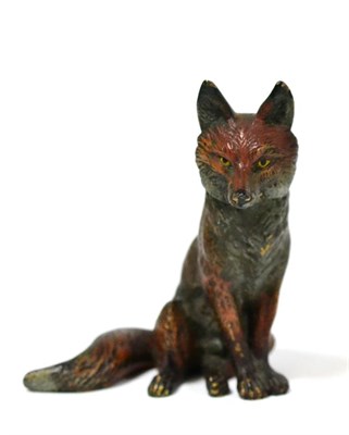 Lot 190 - A cold painted bronze fox, base stamped 'Austria', 10cm high