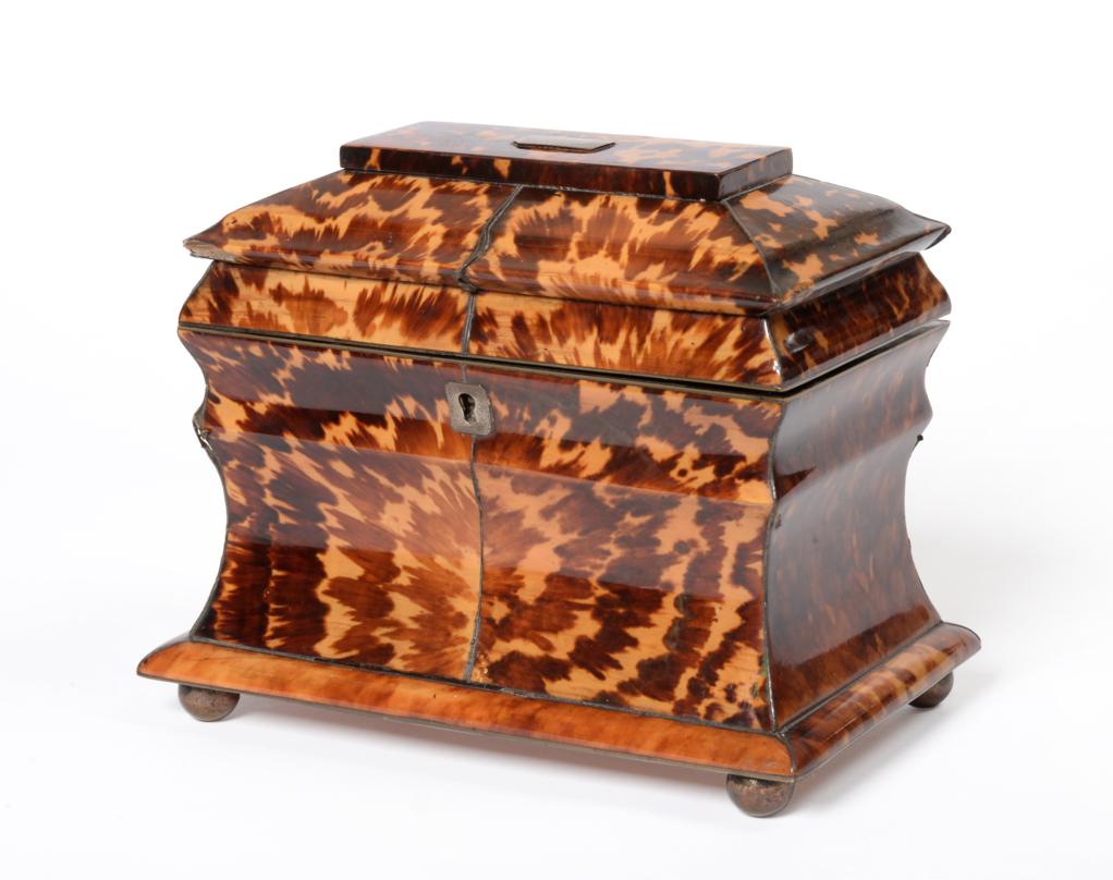 Lot 192 - A Regency tortoiseshell tea caddy, 19cm wide