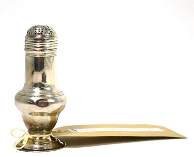 Lot 201 - ^A George III silver baluster muffineer, C H, London 1775